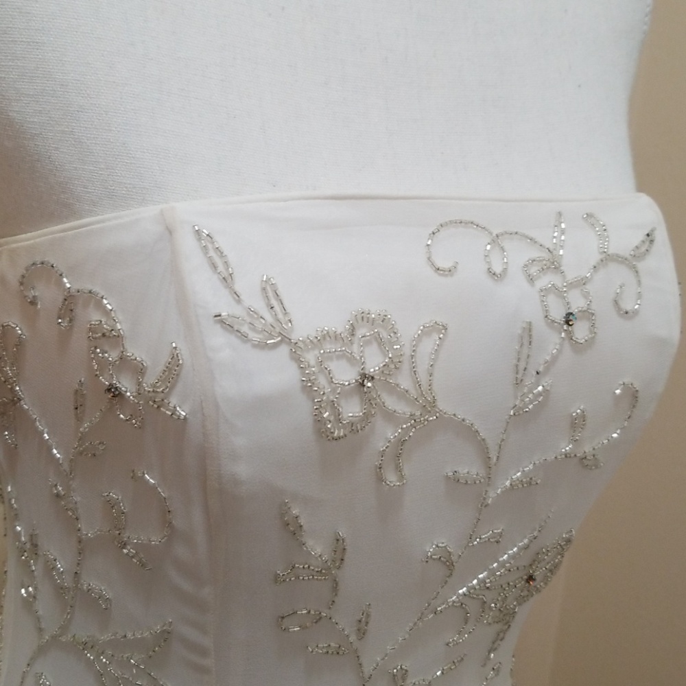 Tiffany Designs Chiffon strapless wedding gown